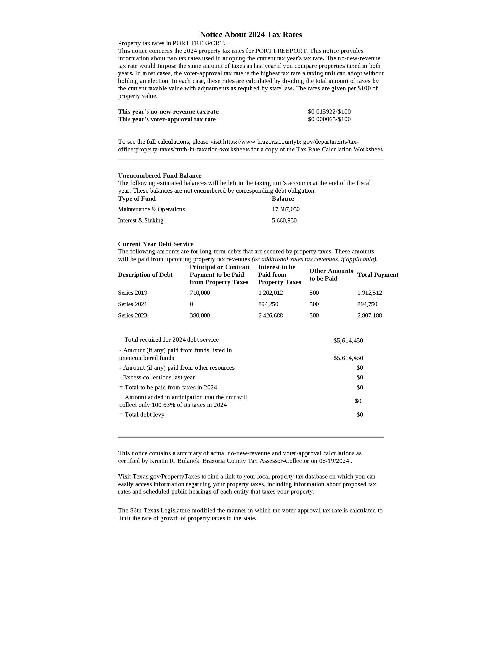 BC 41 - Notice About 2024 Tax Rates