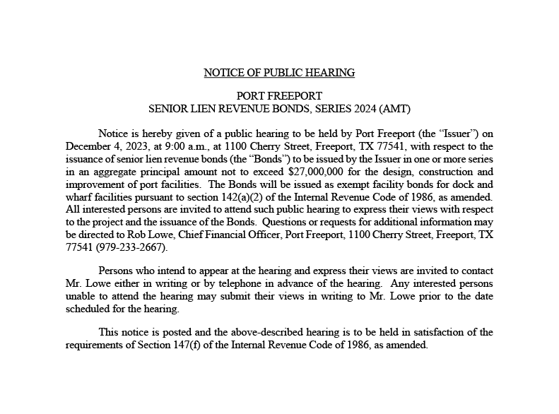TEFRA Notice (Port Freeport 2024)1-1