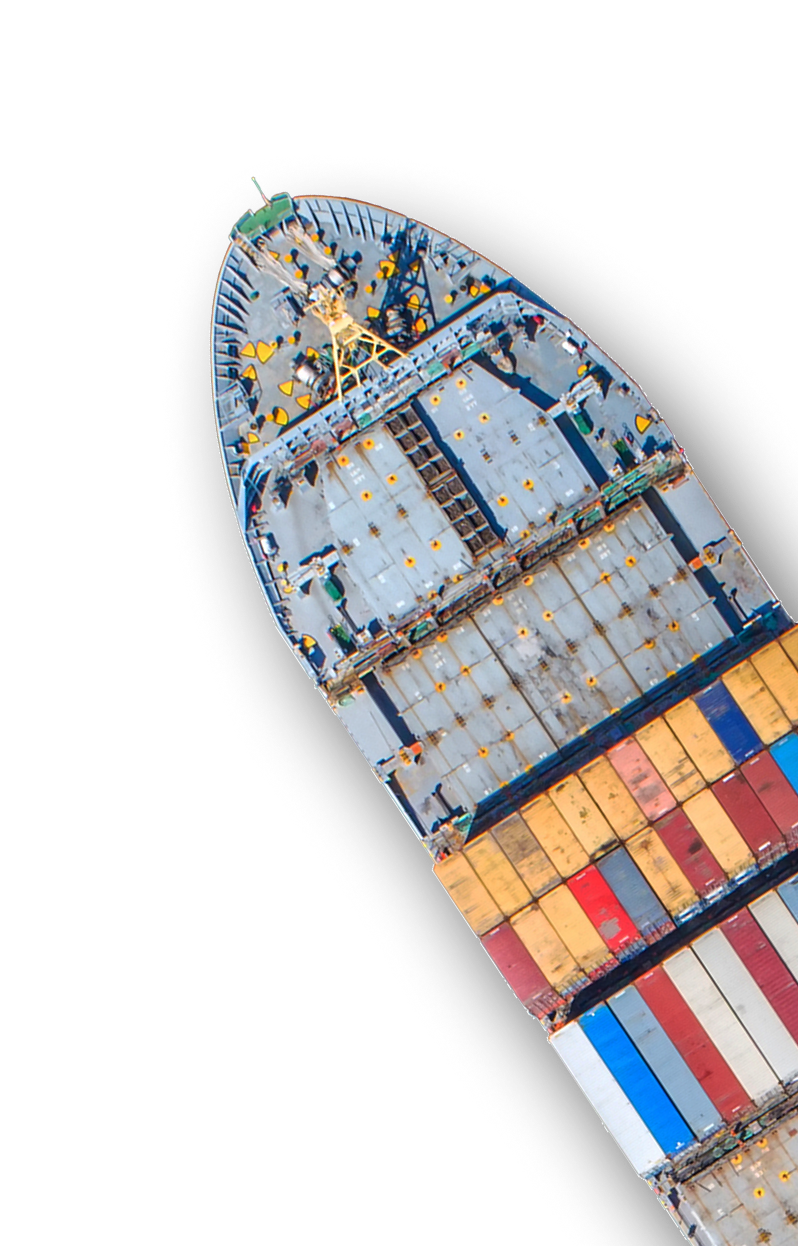 an aerial view of a vessel ship